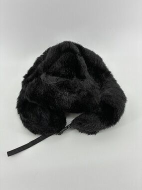 Wind River Black Faux Furry Trapper Hat Outdoor Spring